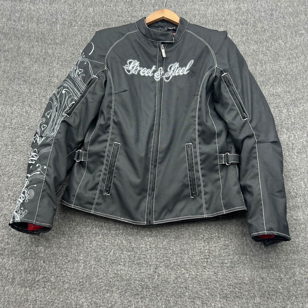 Street & Steel Womens‎ Motorcycle Biker Jacket Life Heartthrob Armored XL Padded